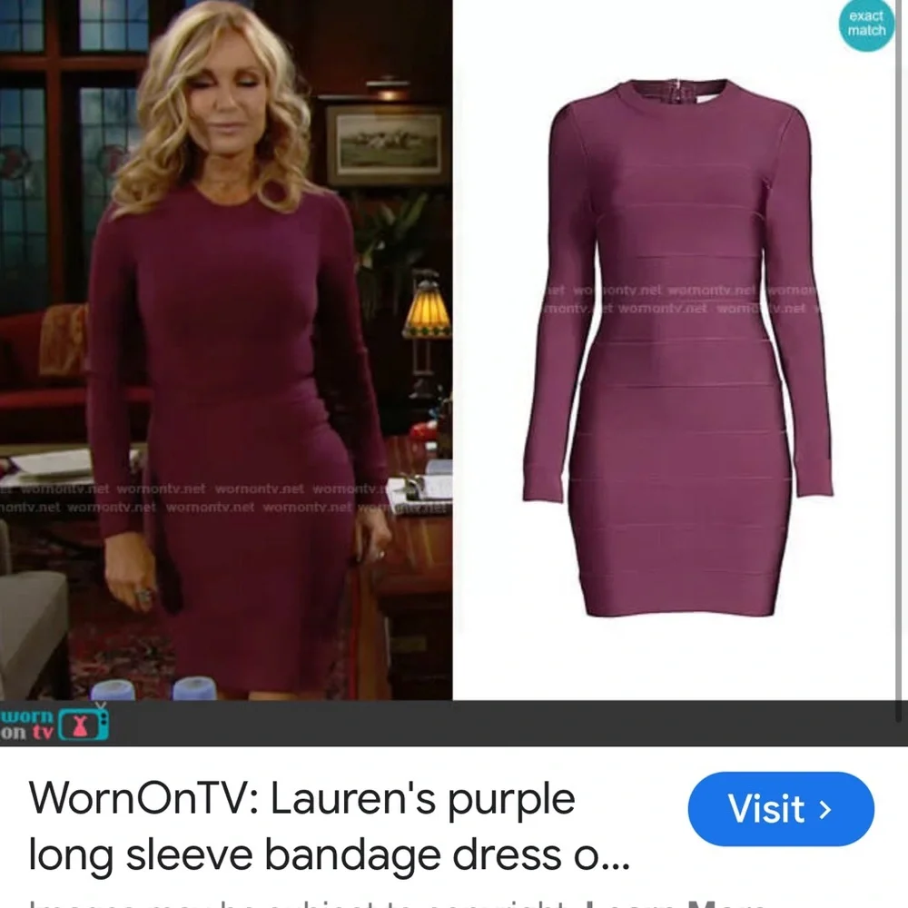 Herve Leger Paris Long Sleeve Bodycon Dress in Burgundy size M new - Picture 8 of 14
